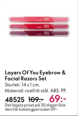 Oriflame Layers Of You Eyebrow & Facial Razors Set erbjuda