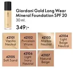 Oriflame Giordani Gold Long Wear Mineral Foundation SPF 20 erbjuda