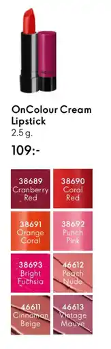 Oriflame On Colour Cream Lipstick erbjuda
