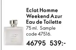 Oriflame Eclat Homme Weekend Azur Eau de Toilette erbjuda