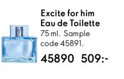 Oriflame Excite for him Eau de Toilette erbjuda