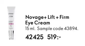 Oriflame Novage+ Lift + Firm Eye Cream erbjuda