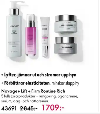 Oriflame Novage+ Lift + Firm Routine Rich erbjuda