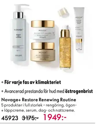 Oriflame Novage+ Restore Renewing Routine erbjuda