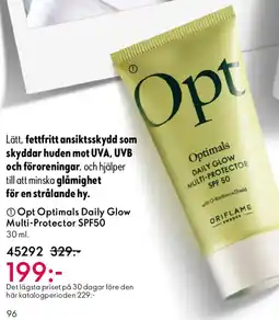 Oriflame Opt Optimals Daily Glow Multi-Protector SPF50 erbjuda