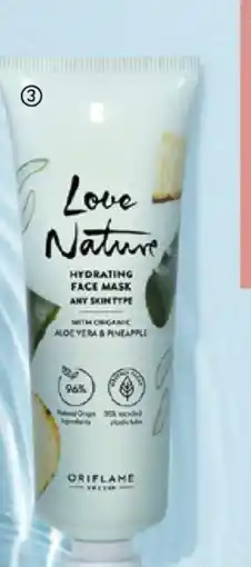 Oriflame Love Nature Hydrating Face Mask with Organic Aloe Vera & Pineapple erbjuda