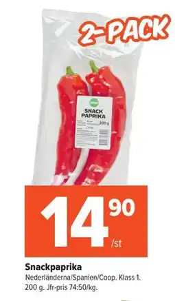 Coop Extra Snackpaprika erbjuda