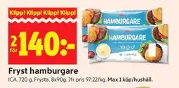 ICA Supermarket Fryst hamburgare erbjuda