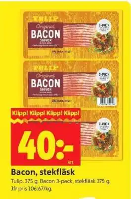 ICA Supermarket BACON, STEKFLÄSK erbjuda