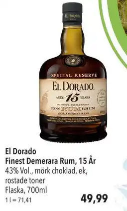 Citti El Dorado Finest Demerara Rum, 15 År, EUR 49.99 erbjuda