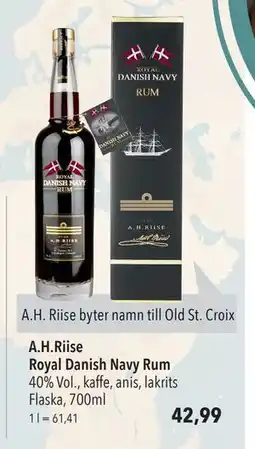 Citti A.H.Riise Royal Danish Navy Rum, EUR 42.99 erbjuda