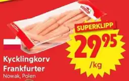 Nya Pulsen Kycklingkorv Frankfurter erbjuda