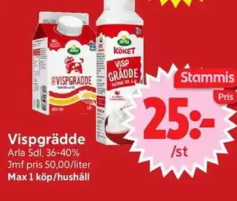 Nya Pulsen Arla Vispgrädde erbjuda