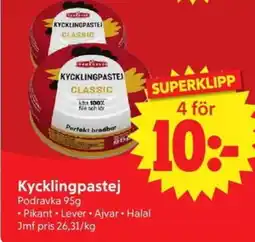 Nya Pulsen Podravka Kycklingpastej erbjuda