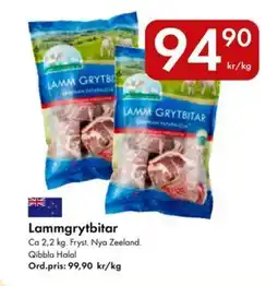Snabbgross QIBBLA HALAL Lammgrytbitar erbjuda
