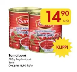 Snabbgross SANTO Tomatpuré erbjuda