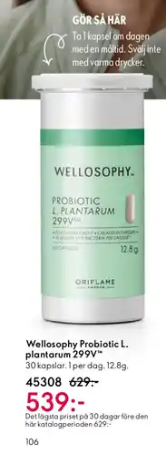 Oriflame WELLOSOPHY Probiotic L. plantarum 299V erbjuda