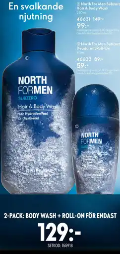 Oriflame 2-pack: body wash + roll-on för endast erbjuda