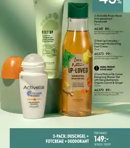 Oriflame 3-pack: duschgel + fotcreme + deodorant erbjuda