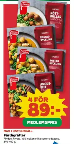 Coop FINDUS Färdigrätter erbjuda
