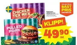 Stora Coop Pulled pork/ chicken tex mex erbjuda