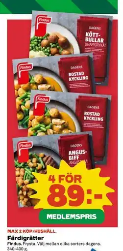 Coop Färdigrätter, Medlemspris erbjuda