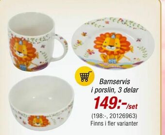 Guldfynd Barnservis i porslin, 3 delar erbjuda