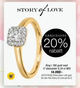 Guldfynd Ring i 18K guld med 17 diamanter 0,34 ct WSI erbjuda