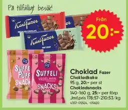 DollarStore Choklad Fazer Chokladkaka erbjuda