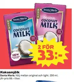 Coop SANTA MARIA Kokosmjölk erbjuda