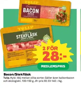 Coop TULIP Bacon/Stekfläsk erbjuda