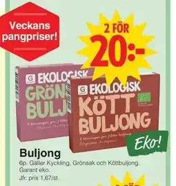 Matöppet Buljong erbjuda