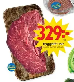 Matöppet Ryggbiff i bit erbjuda