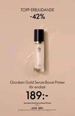Oriflame Giordani gold serum boost primer erbjuda