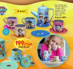 Leklust Paw Patrol eller Bamse Teservis erbjuda