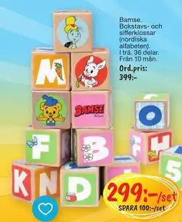 Leklust Bamse Bokstavs- och sifferklossar (nordiska alfabeten) erbjuda