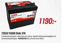 Swedol TZ650 Tudor dual EFB erbjuda