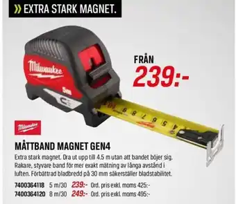 Milwaukee Måttband magnet gen4