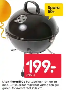Rusta Liten klotgrill Go erbjuda
