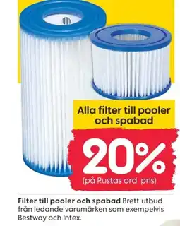 Rusta Filter till pooler och spabad erbjuda