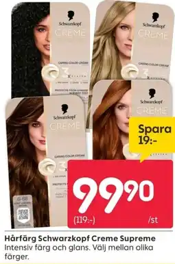 Rusta Hårfärg Schwarzkopf Creme Supreme erbjuda
