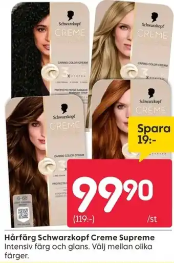 Rusta Hårfärg Schwarzkopf Creme Supreme erbjuda