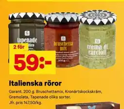 City Gross Italienska röror erbjuda