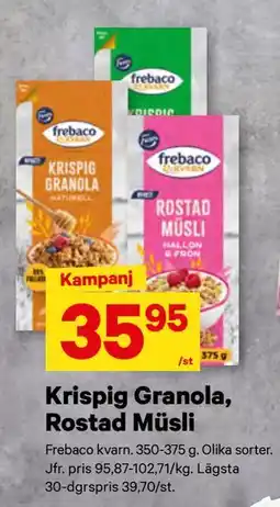 City Gross Krispig Granola, Rostad Müsli erbjuda