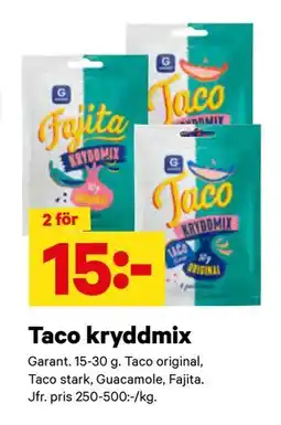City Gross Taco kryddmix erbjuda
