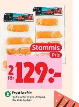 ICA Kvantum Pacific Fryst laxfilé erbjuda