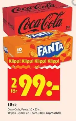 ICA Kvantum Coca-Cola, Fanta Läsk erbjuda