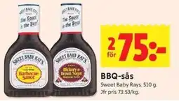 ICA Kvantum Sweet Baby Rays BBQ-sås erbjuda