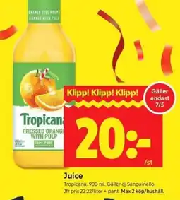 ICA Kvantum Tropicana Juice erbjuda