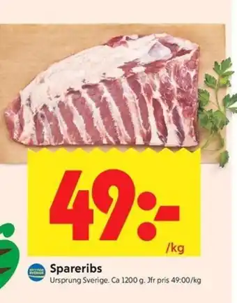 ICA Kvantum Spareribs erbjuda